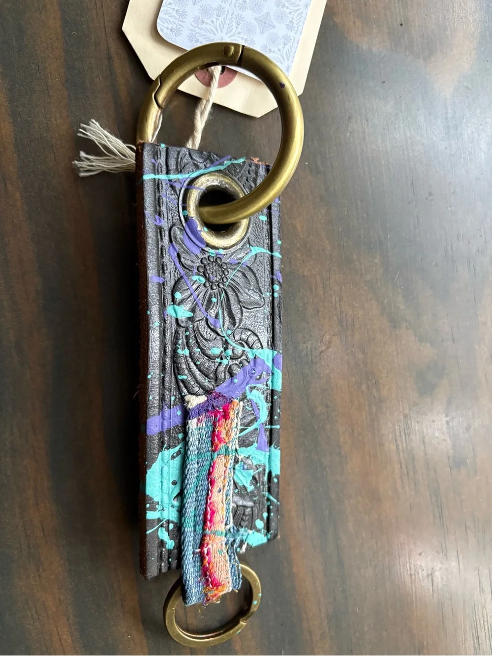 Free People Tricia Fix Rare Splatter Key ring/ Bag charm🔥New with tags!